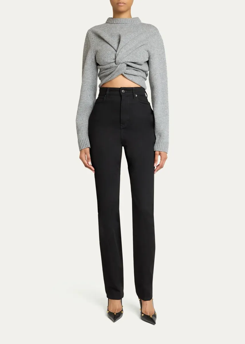 Balenciaga Cropped Twisted Wool Sweater | Thumbnail 2