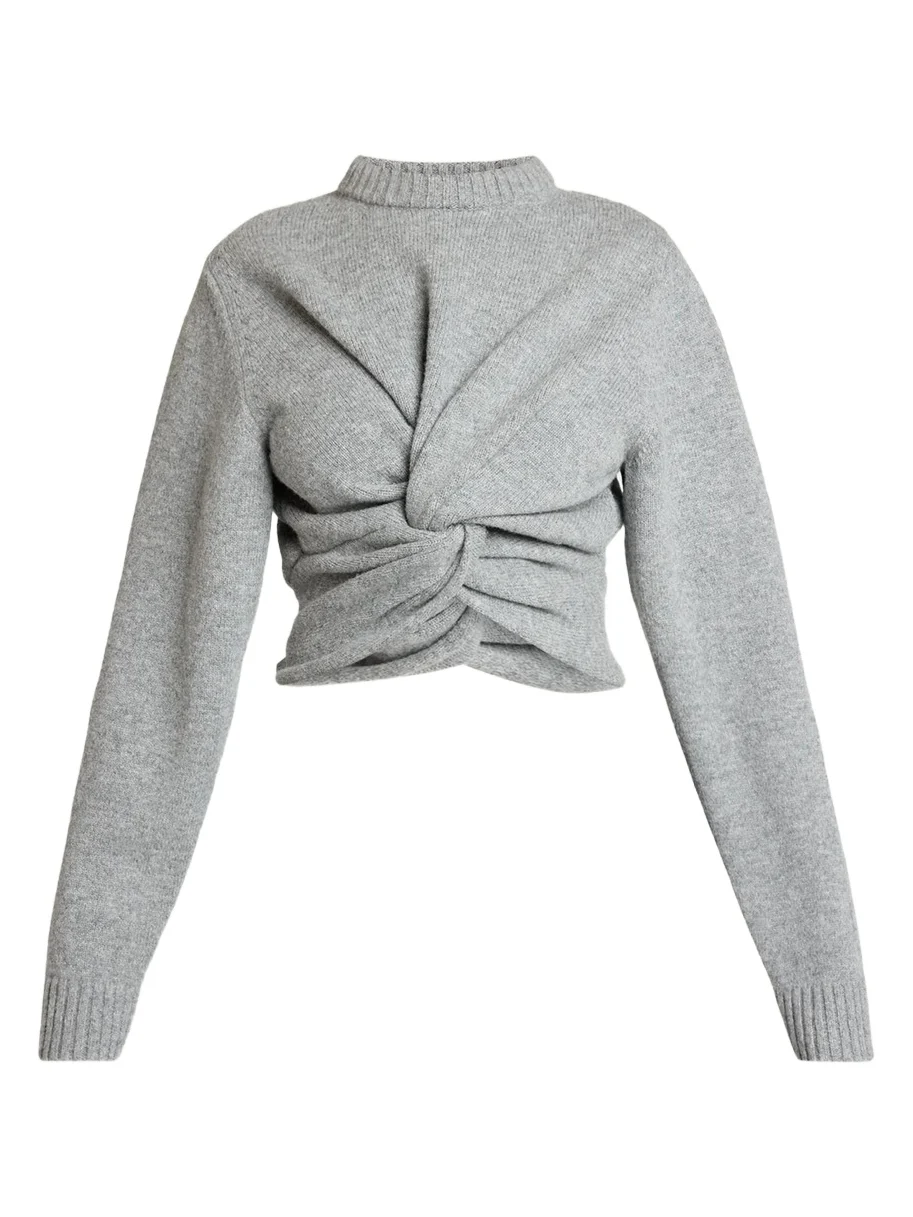 Cropped Twisted Wool Sweater Cropped Twisted Wool Sweater