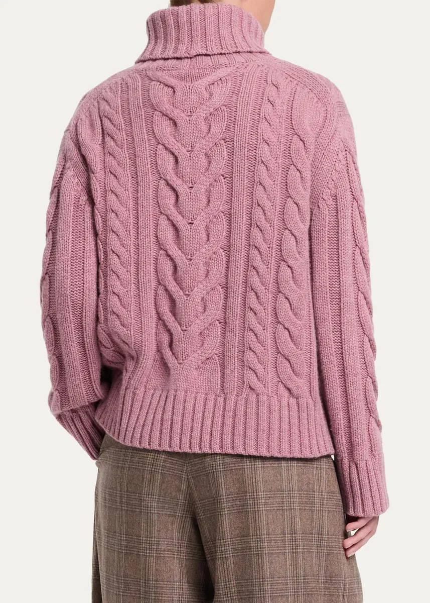 TWP Cashmere Turtleneck Cable-Knit Sweater | Thumbnail 3 TWP Cashmere Turtleneck Cable-Knit Sweater | Thumbnail 3