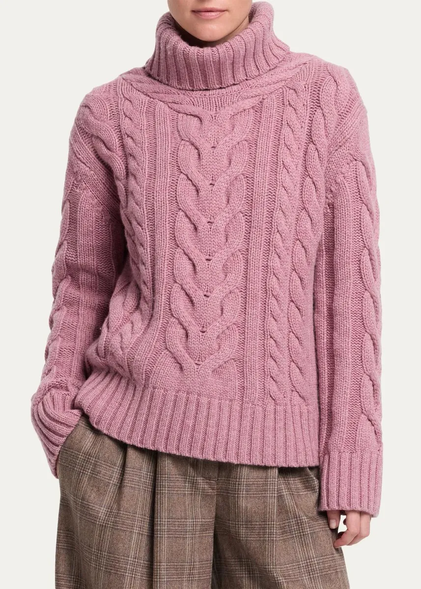 TWP Cashmere Turtleneck Cable-Knit Sweater | Thumbnail 4 TWP Cashmere Turtleneck Cable-Knit Sweater | Thumbnail 4