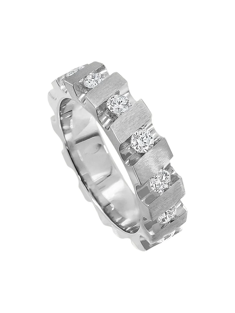 Nexus 18K White Gold Alternating Diamond Narrow Band Nexus 18K White Gold Alternating Diamond Narrow Band