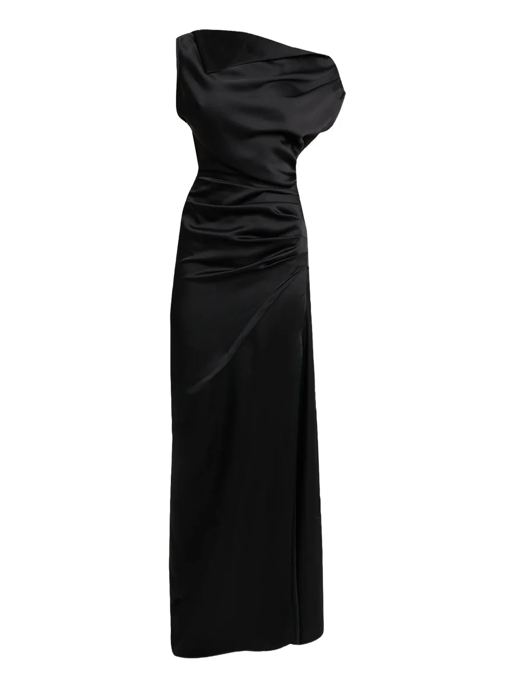 Proenza Schouler Isaline Draped Satin Off-The-Shoulder Column Maxi Dress