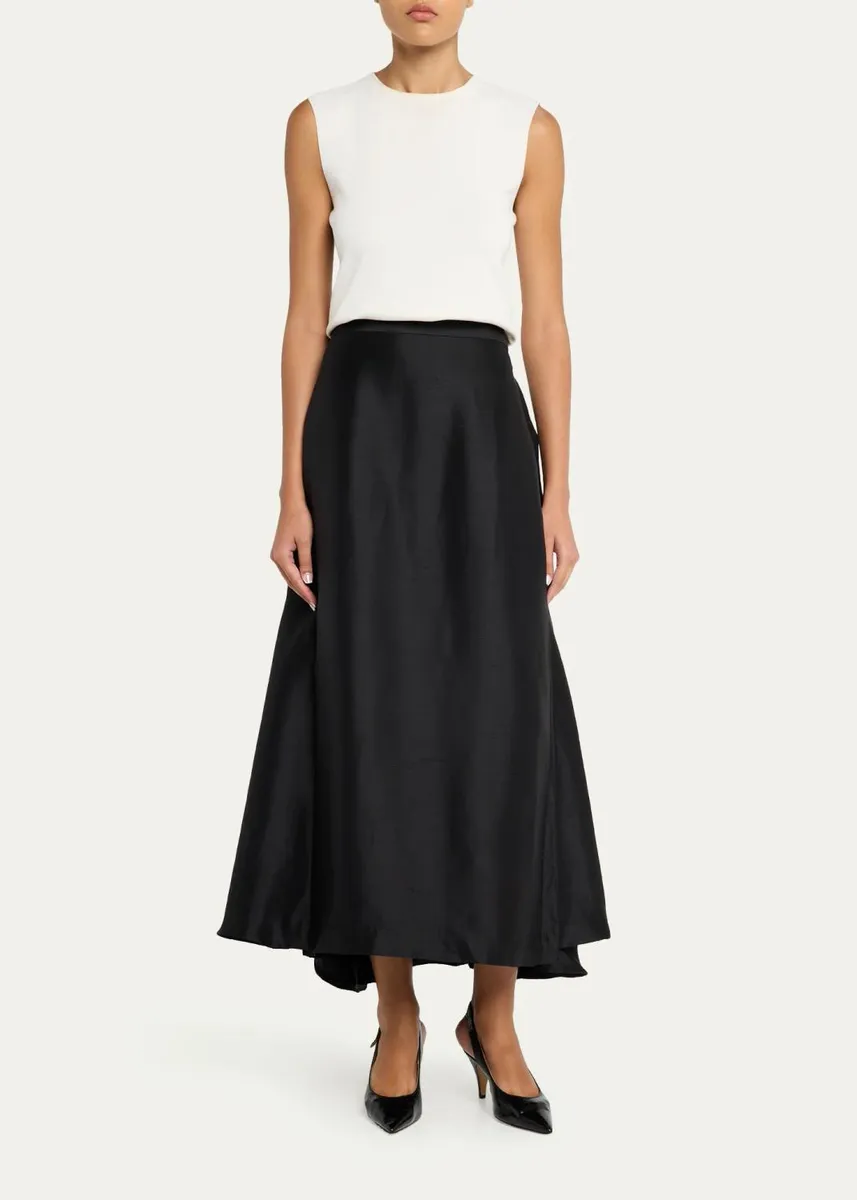 Heirlome Viola Silk Shantung Full Midi Skirt | Thumbnail 2 Heirlome Viola Silk Shantung Full Midi Skirt | Thumbnail 2