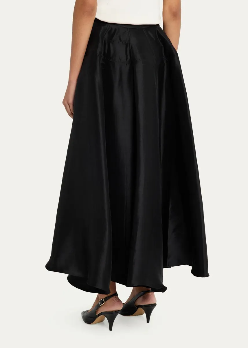 Heirlome Viola Silk Shantung Full Midi Skirt | Thumbnail 3 Heirlome Viola Silk Shantung Full Midi Skirt | Thumbnail 3
