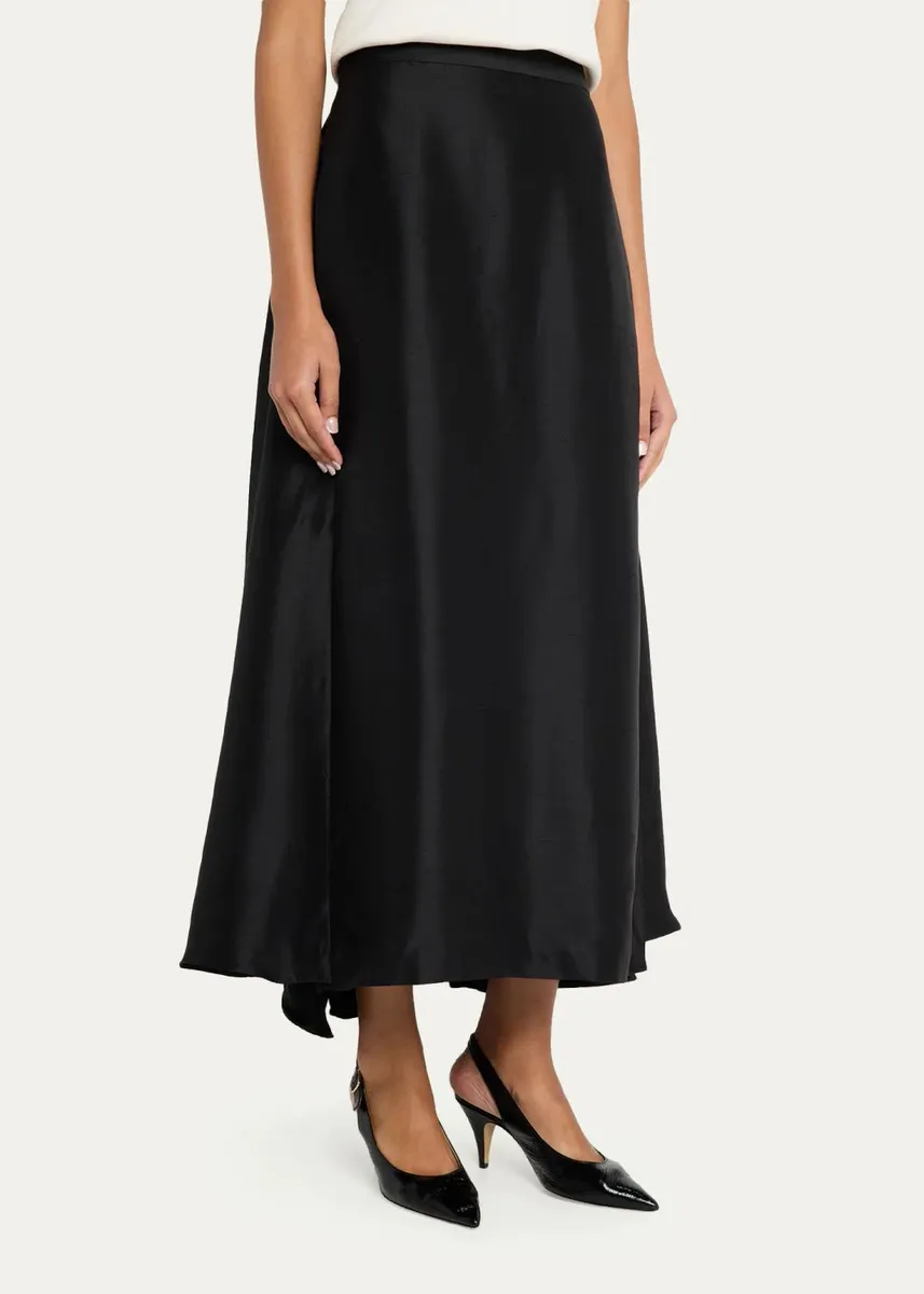 Heirlome Viola Silk Shantung Full Midi Skirt | Thumbnail 4 Heirlome Viola Silk Shantung Full Midi Skirt | Thumbnail 4