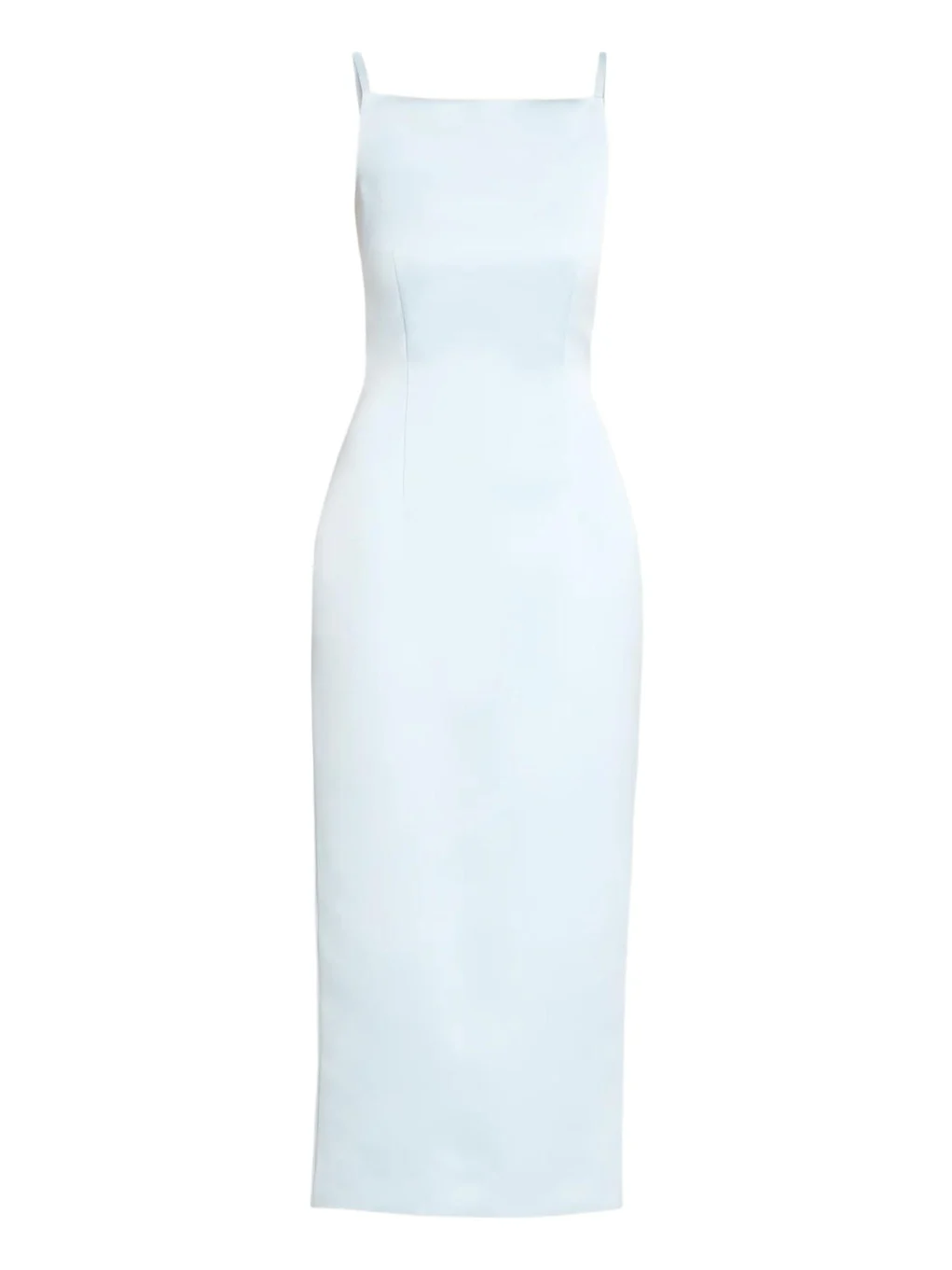PRABAL GURUNG Square-Neck Satin Sheath Midi Dress