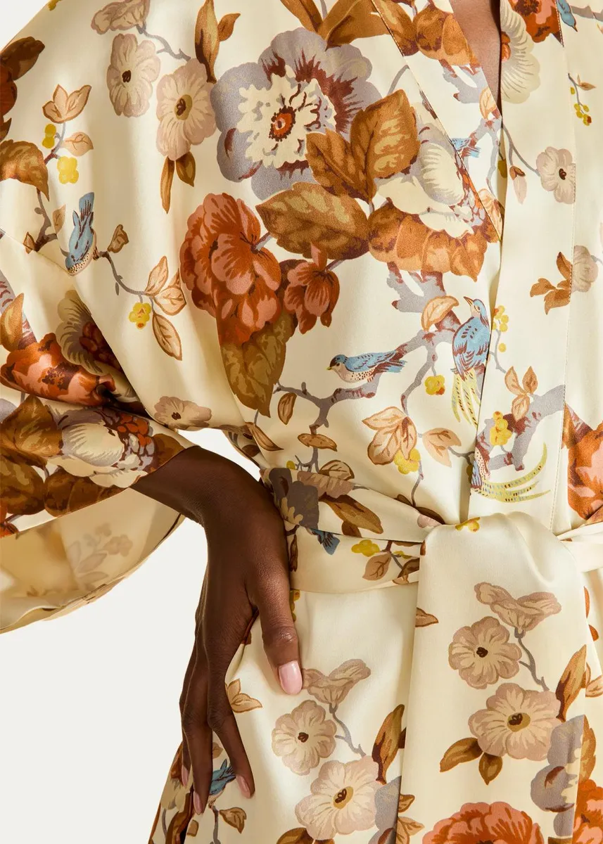 Olivia von Halle Queenie Floral-Print Silk Robe | Thumbnail 4 Olivia von Halle Queenie Floral-Print Silk Robe | Thumbnail 4