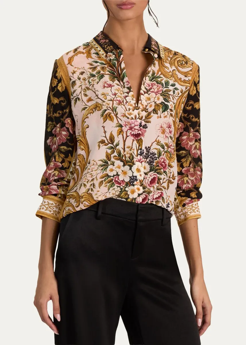 Alice + Olivia Willa Placket Top | Thumbnail 4 Alice + Olivia Willa Placket Top | Thumbnail 4