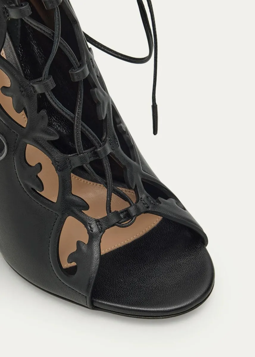 Gianvito Rossi 95mm Nappa Leather Lace-Up Booties | Thumbnail 5