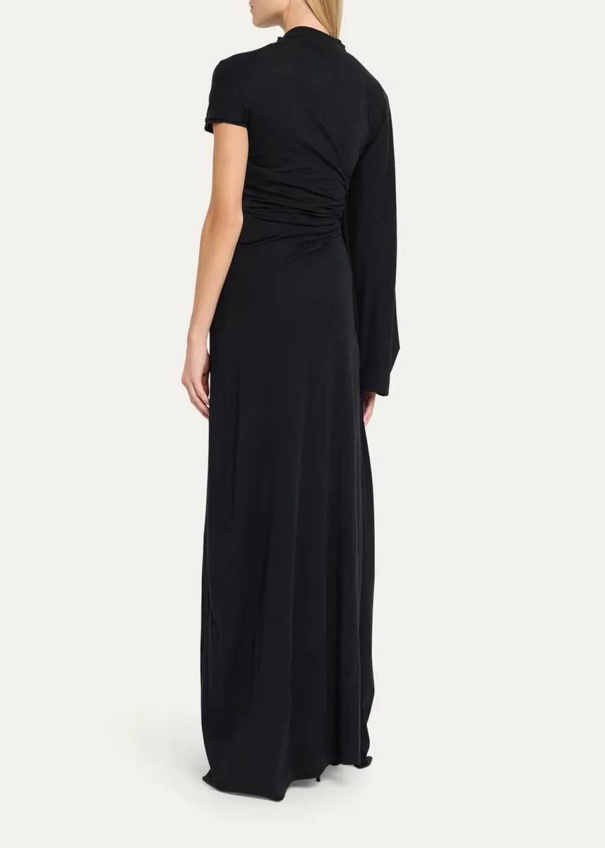 Balenciaga Asymmetric Twisted Drape Jersey Maxi Dress | Thumbnail 3 Balenciaga Asymmetric Twisted Drape Jersey Maxi Dress | Thumbnail 3