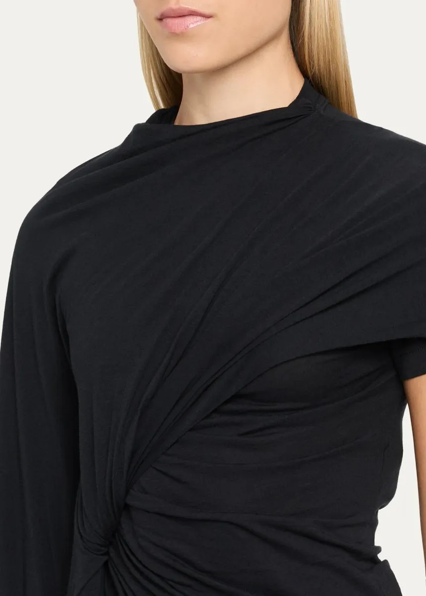 Balenciaga Asymmetric Twisted Drape Jersey Maxi Dress | Thumbnail 5 Balenciaga Asymmetric Twisted Drape Jersey Maxi Dress | Thumbnail 5