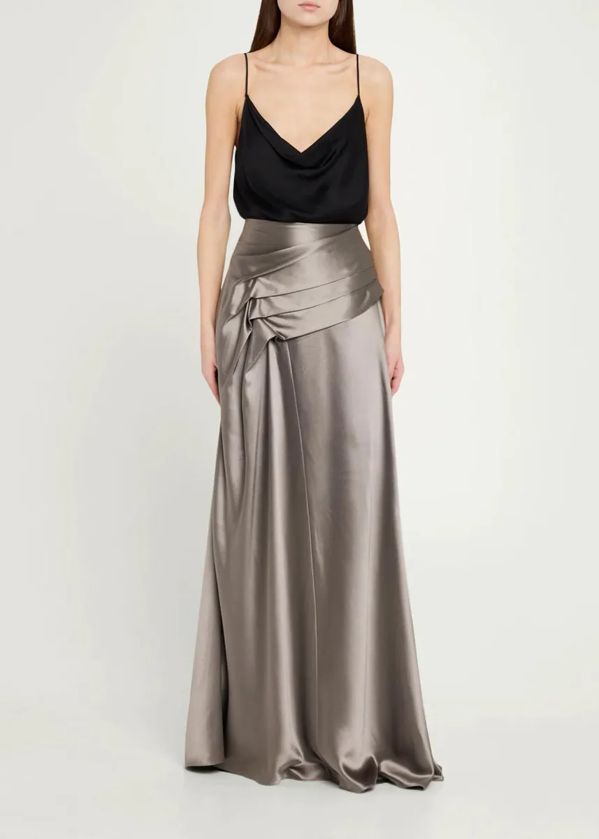 Heirlome Yvonne Pleat Draped Crepe Back Satin Maxi Skirt | Thumbnail 2 Heirlome Yvonne Pleat Draped Crepe Back Satin Maxi Skirt | Thumbnail 2