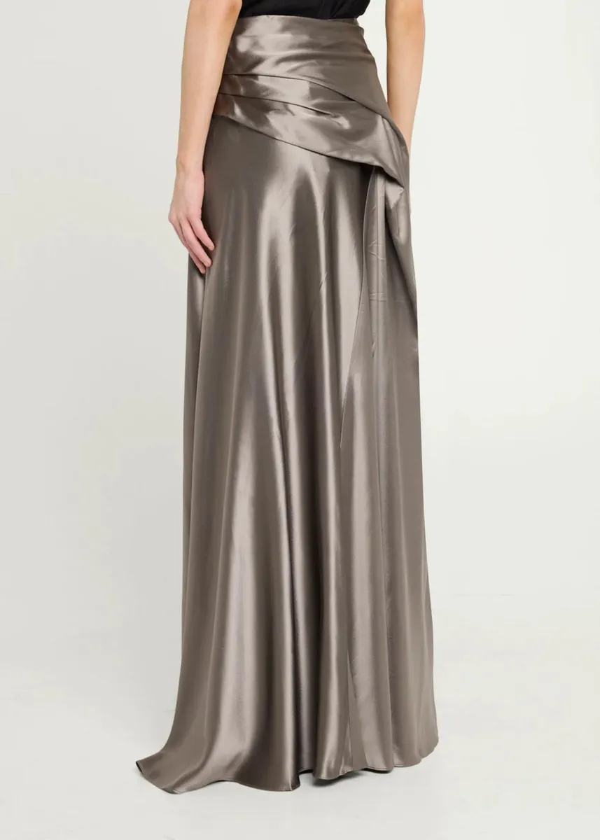 Heirlome Yvonne Pleat Draped Crepe Back Satin Maxi Skirt | Thumbnail 3 Heirlome Yvonne Pleat Draped Crepe Back Satin Maxi Skirt | Thumbnail 3