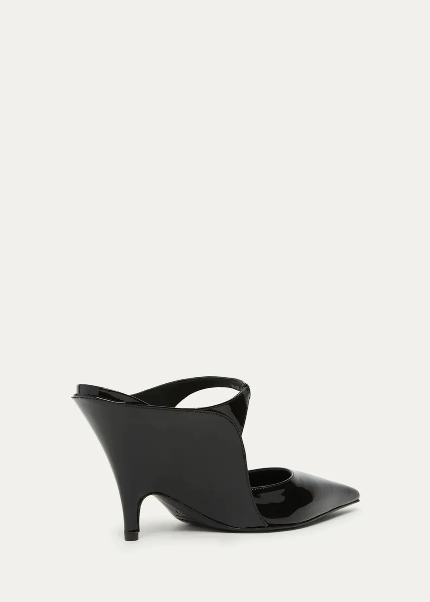 Ferragamo 95mm Jasir Patent Leather Mule Pumps | Thumbnail 2