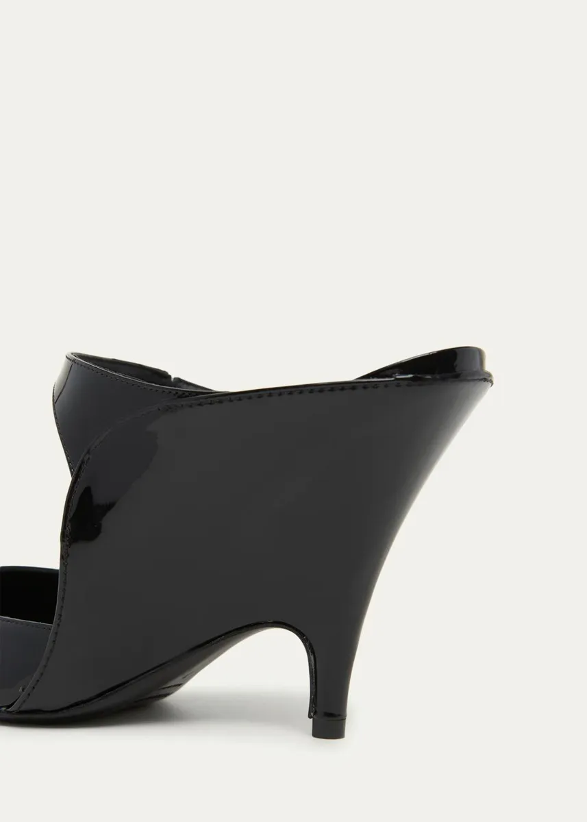 Ferragamo 95mm Jasir Patent Leather Mule Pumps | Thumbnail 3