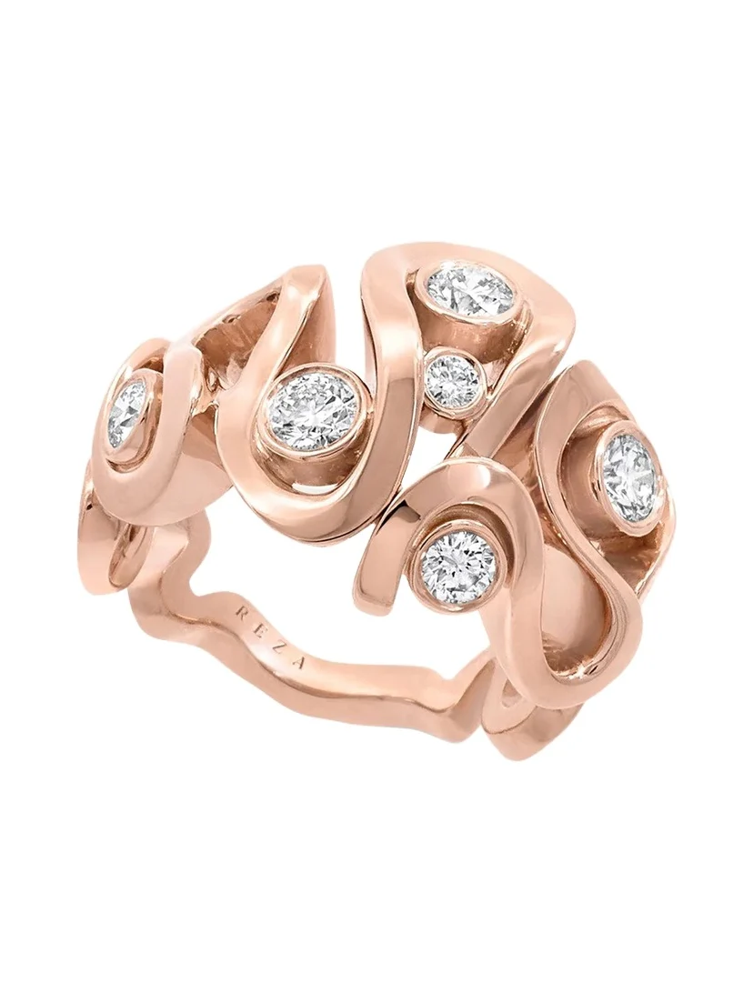 Contour 18K Rose Gold Diamond Loop Ring