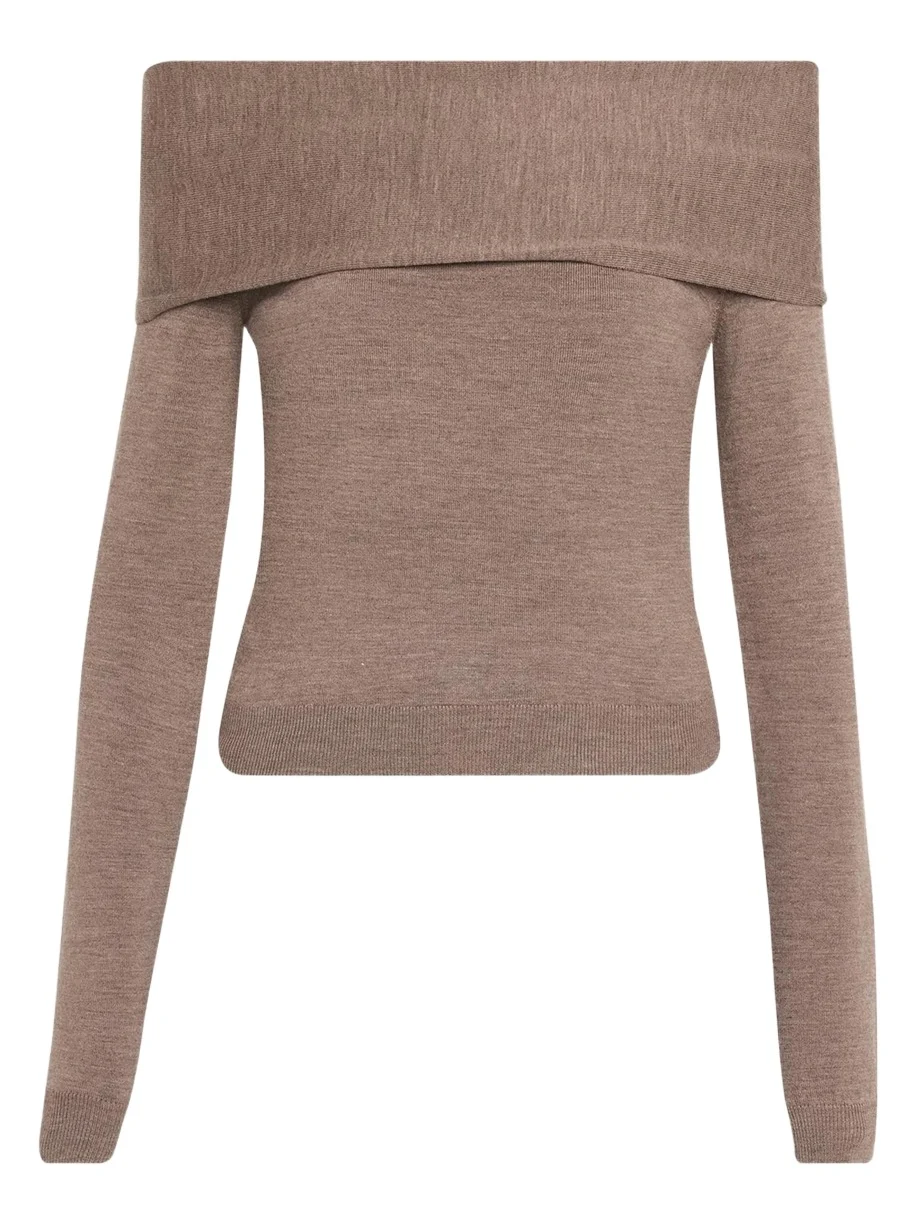 Delphia Off-Shoulder Wool Top Delphia Off-Shoulder Wool Top