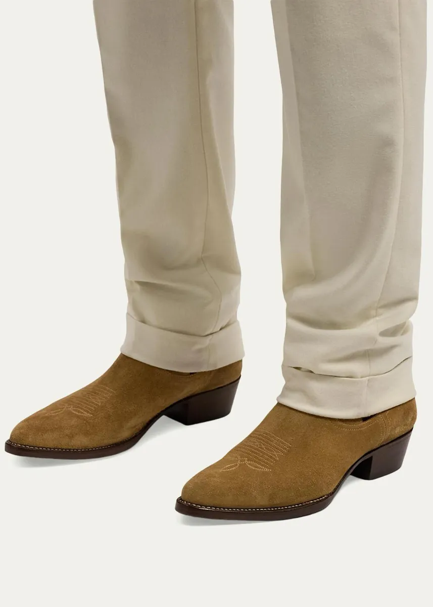 Ralph Lauren Purple Label Men's Calf-Suede Chelsea Western Boots | Thumbnail 2 Ralph Lauren Purple Label Men's Calf-Suede Chelsea Western Boots | Thumbnail 2