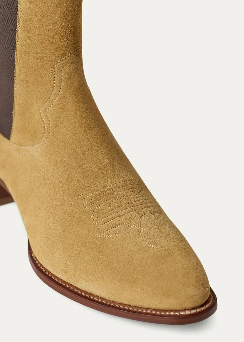 Ralph Lauren Purple Label Men's Calf-Suede Chelsea Western Boots | Thumbnail 4 Ralph Lauren Purple Label Men's Calf-Suede Chelsea Western Boots | Thumbnail 4
