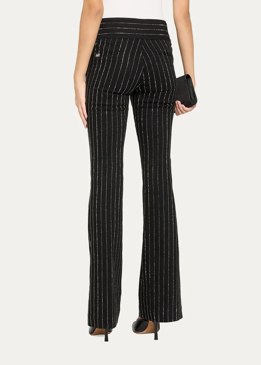 Alice + Olivia Hot Embelleshed Pinstripe Bootcut-Leg Jeans | Thumbnail 3 Alice + Olivia Hot Embelleshed Pinstripe Bootcut-Leg Jeans | Thumbnail 3