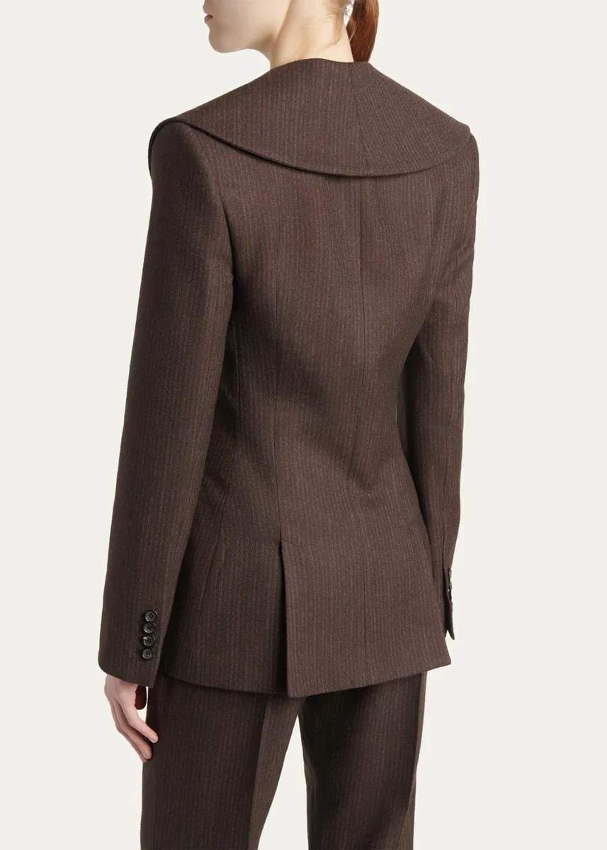 Alexander McQueen Striped Double-Breasted Wool Blazer | Thumbnail 3 Alexander McQueen Striped Double-Breasted Wool Blazer | Thumbnail 3