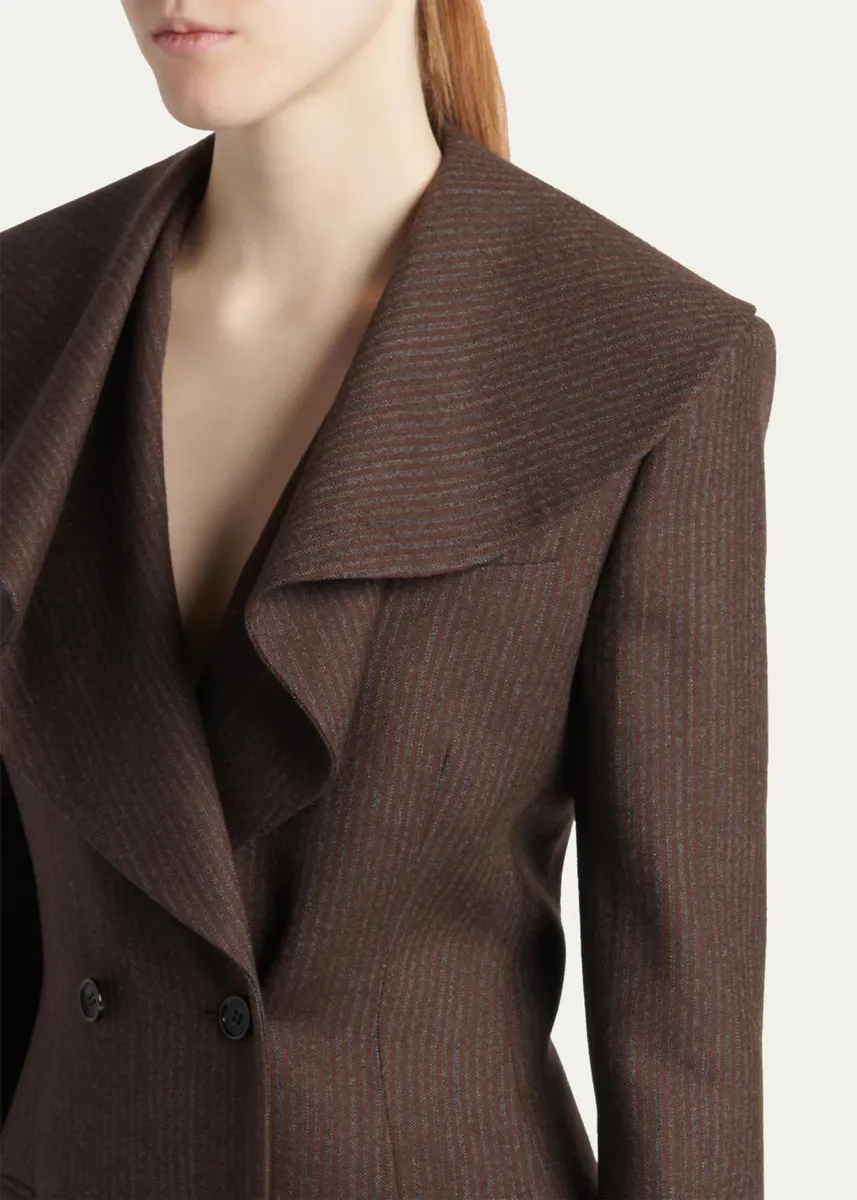 Alexander McQueen Striped Double-Breasted Wool Blazer | Thumbnail 5 Alexander McQueen Striped Double-Breasted Wool Blazer | Thumbnail 5