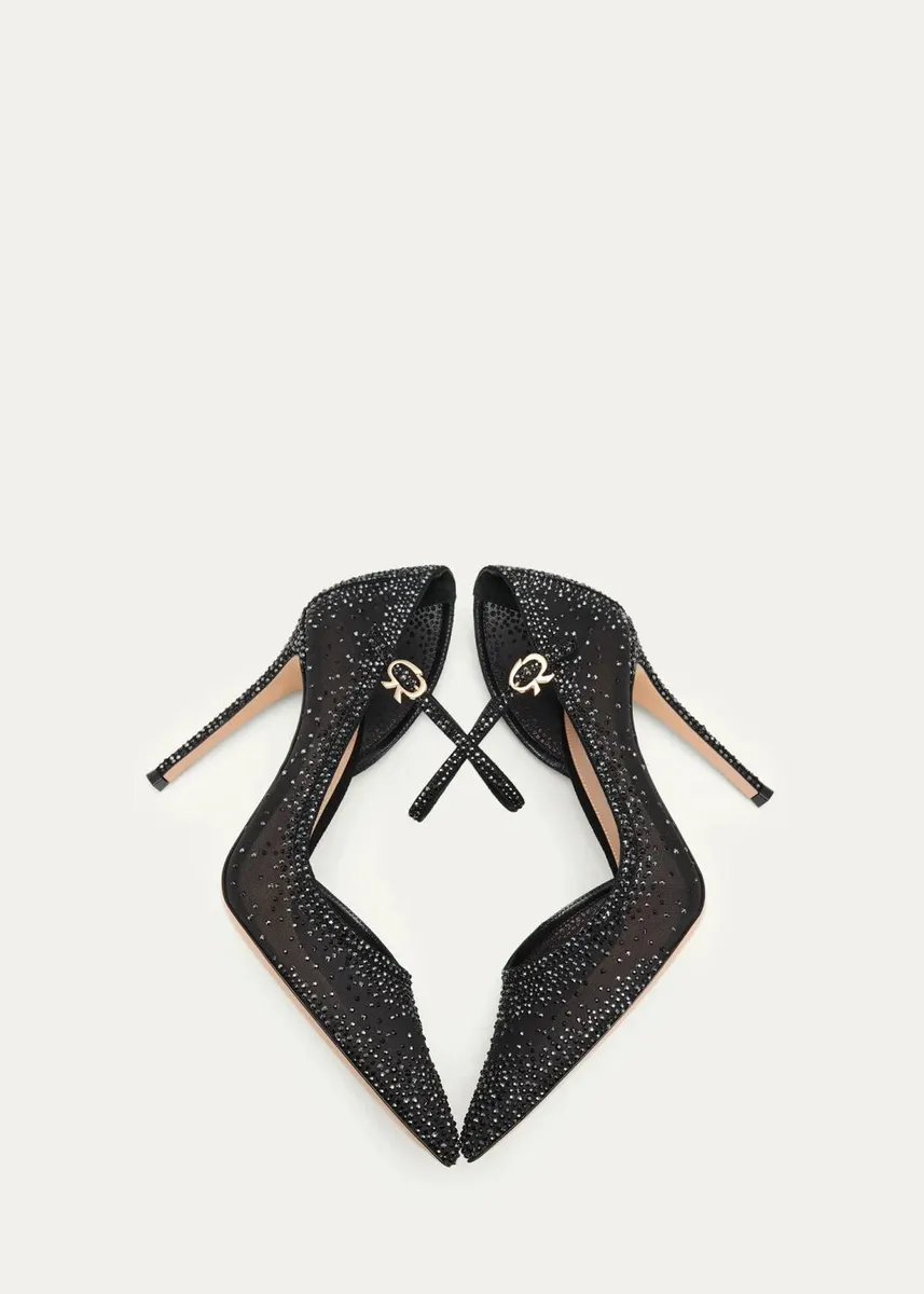 Gianvito Rossi 95mm Embellished Organza d'Orsay Pumps | Thumbnail 5 Gianvito Rossi 95mm Embellished Organza d'Orsay Pumps | Thumbnail 5