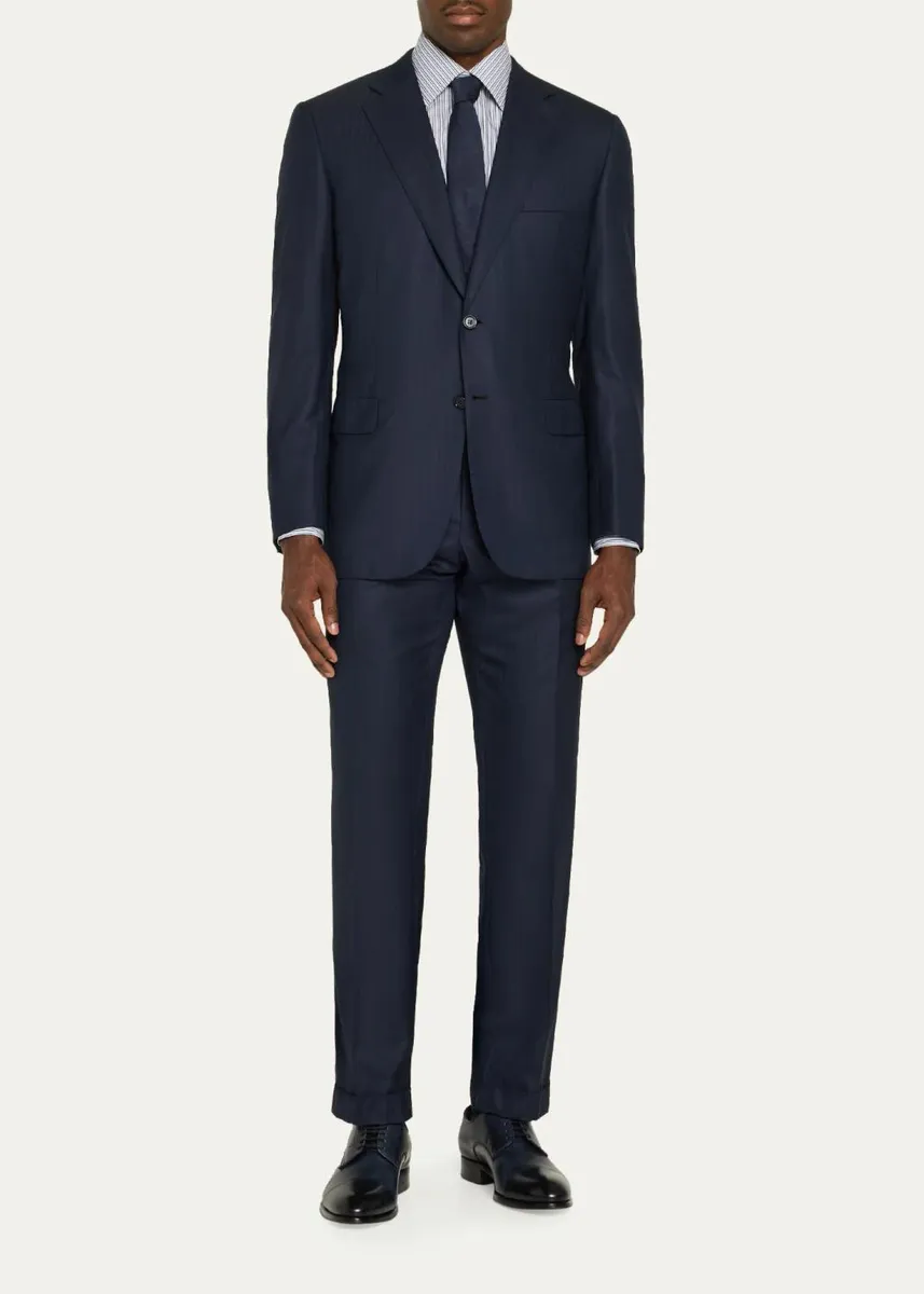 Brioni Men's Brunico Wool & Silk Herringbone Two-Piece Suit | Thumbnail 2 Brioni Men's Brunico Wool & Silk Herringbone Two-Piece Suit | Thumbnail 2