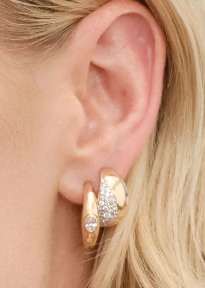 Lana 14K Yellow Gold Multi Diamond Huggie Hoop Earrings | Thumbnail 2 Lana 14K Yellow Gold Multi Diamond Huggie Hoop Earrings | Thumbnail 2