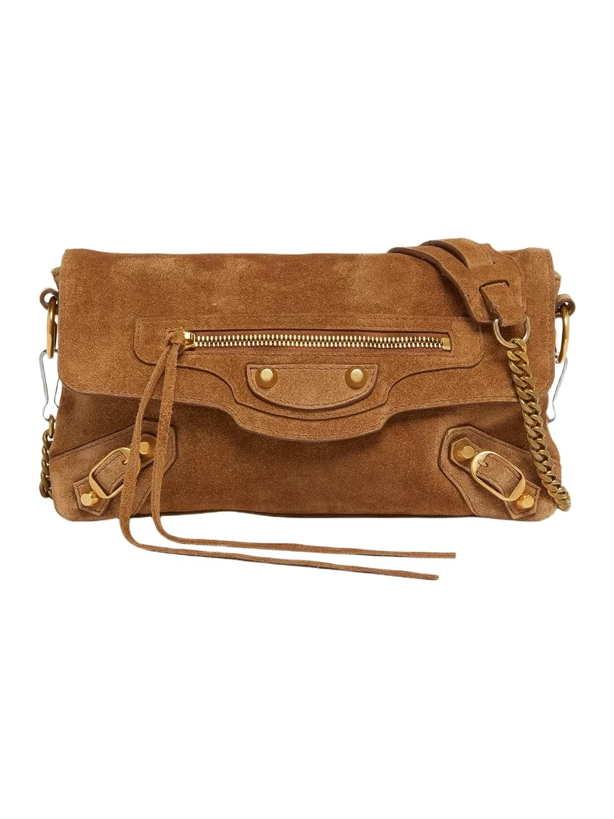 Balenciaga Le City Suede Clutch Bag
