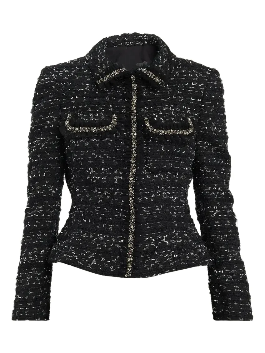 Beaded Metallic Boucle Jacket