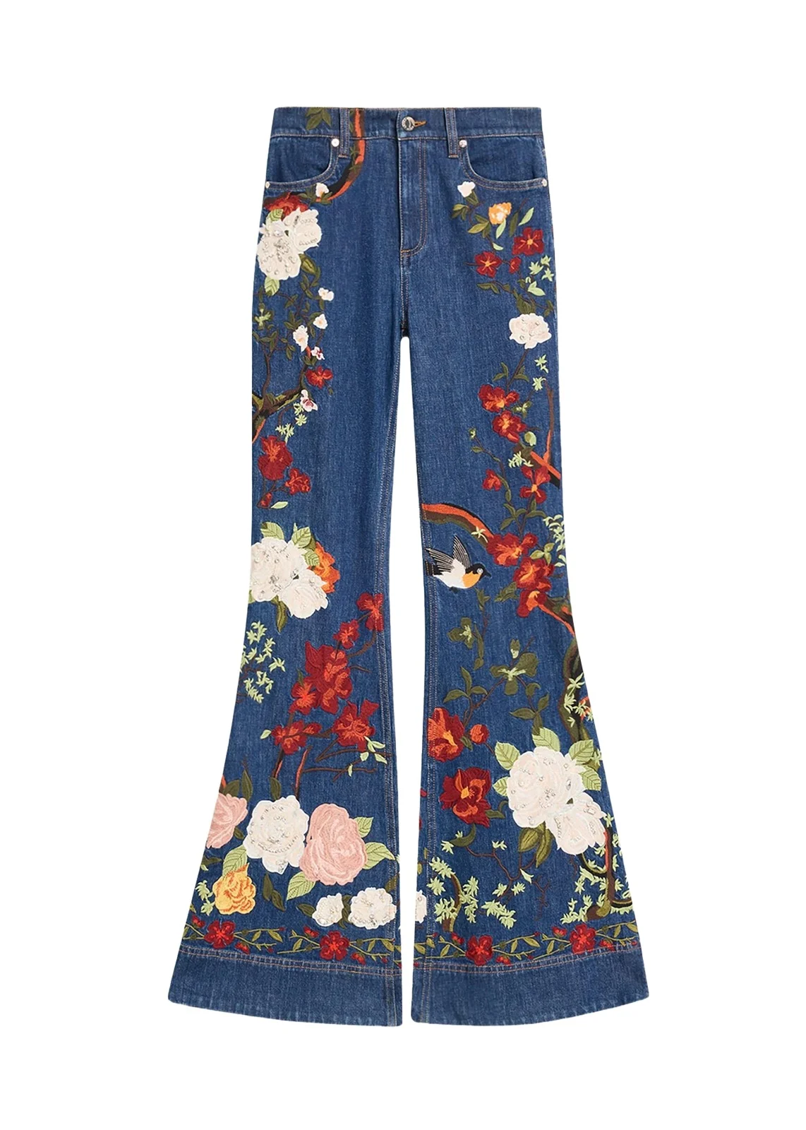 Beautiful Embroidered High-Rise Bell Bottom Jeans Beautiful Embroidered High-Rise Bell Bottom Jeans