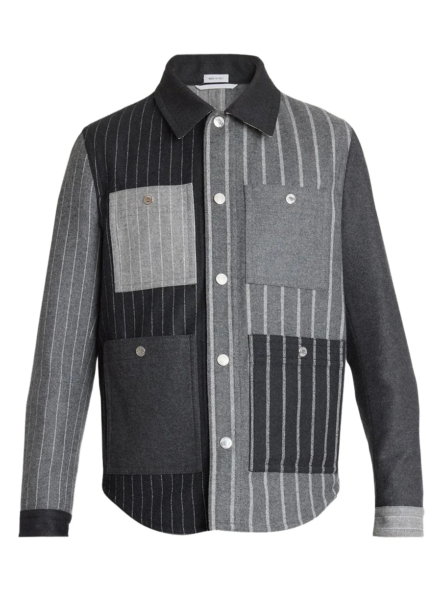 Thom Browne Men's Funmix Utility Patch-Pocket Shirt Jacket