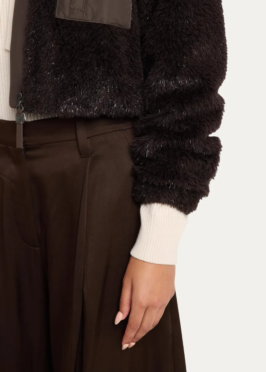 Brunello Cucinelli Sparkling Teddy Crop Jacket | Thumbnail 5