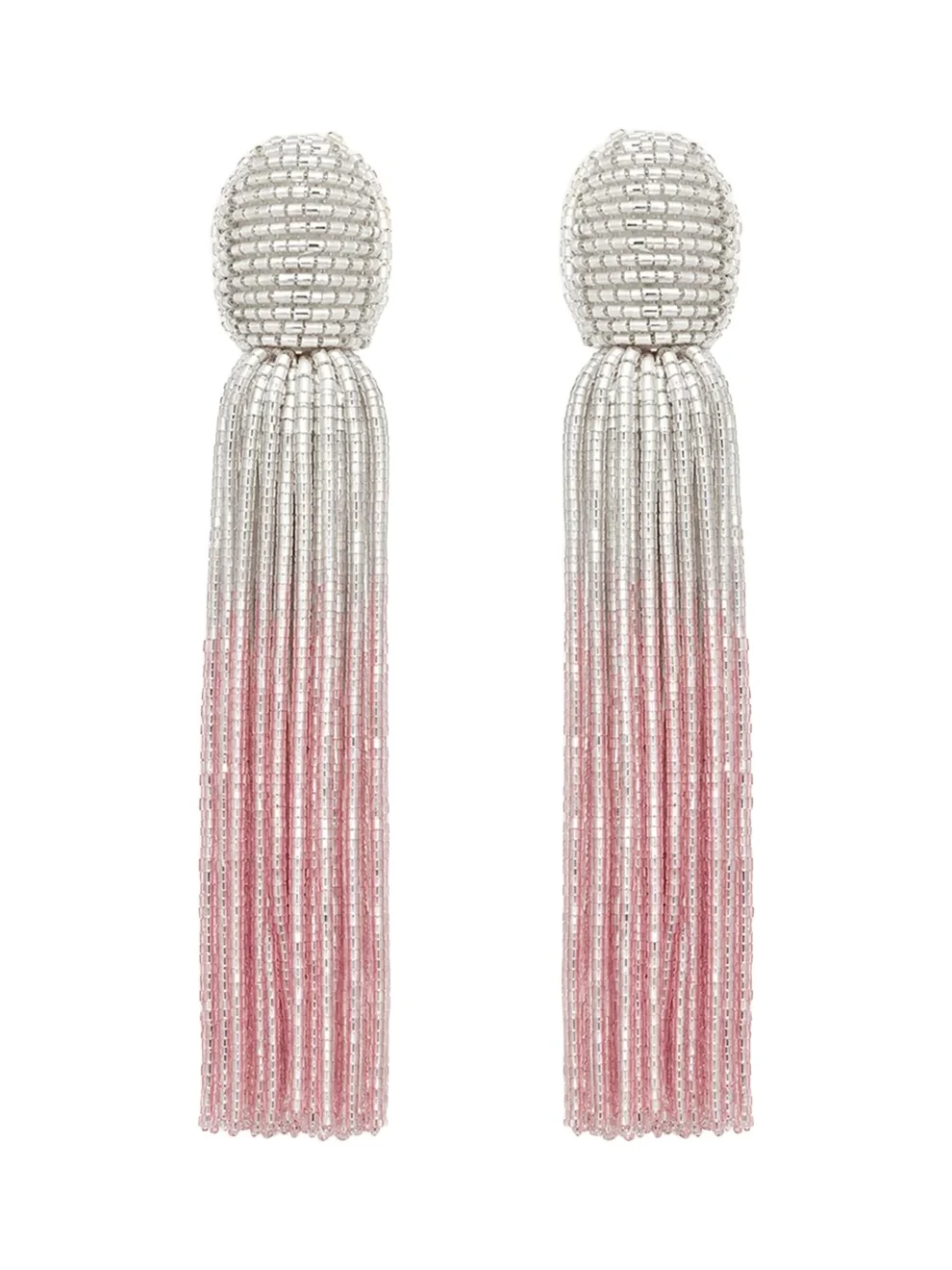 Oscar de la Renta Ombre Beaded Tasel Earrings