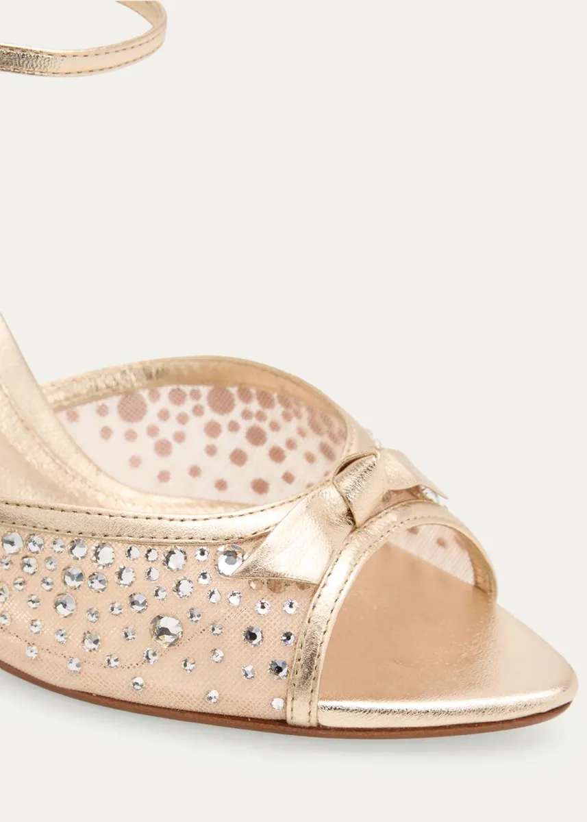 Alexandre Birman 85mm Clarita Embellished Mesh and Metallic Leather Sandals | Thumbnail 3