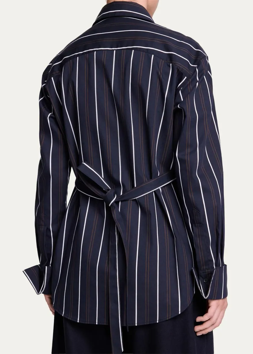 TWP The Night We Met Striped Cotton-Blend Shirt | Thumbnail 3 TWP The Night We Met Striped Cotton-Blend Shirt | Thumbnail 3