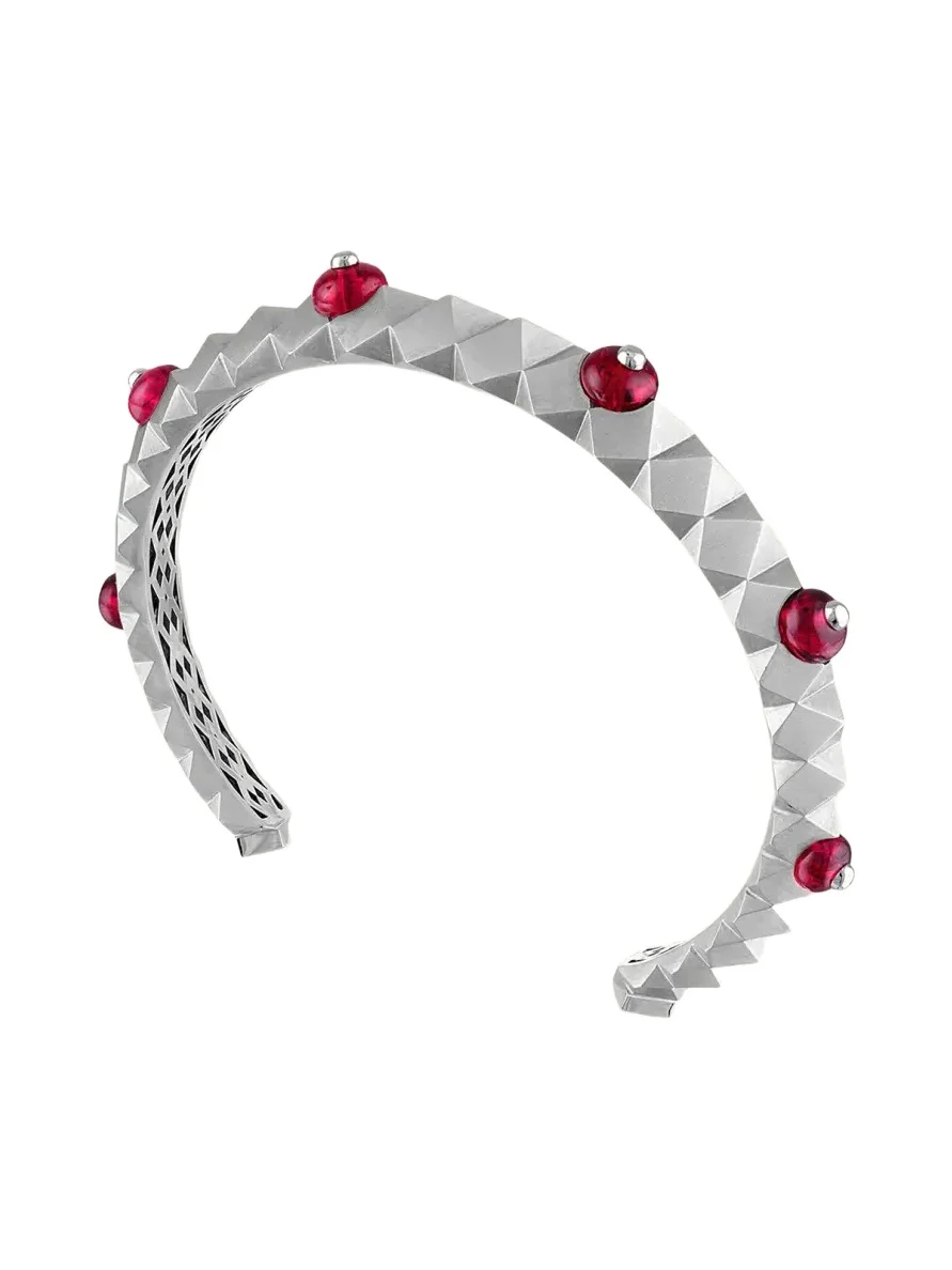 Reza Facette Titan 18K White Gold and Spinel Cuff