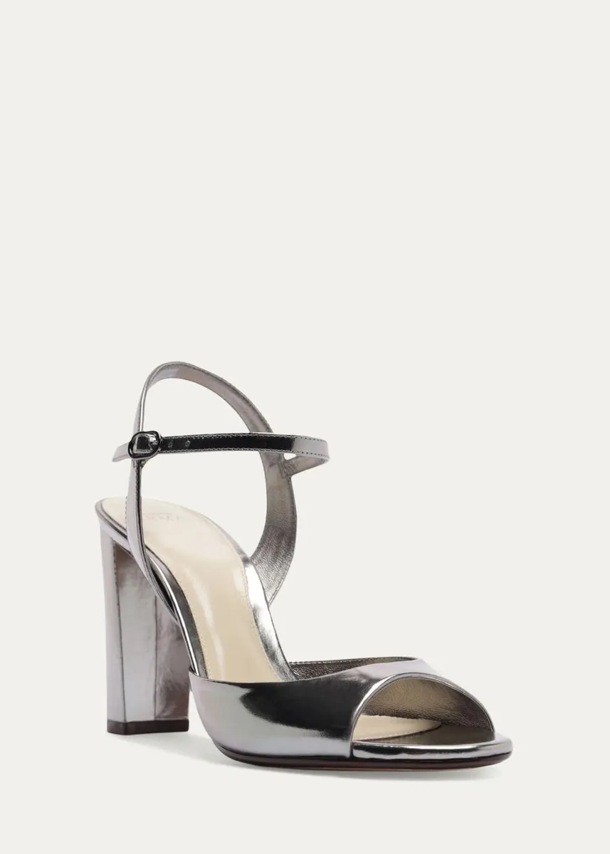 Alexandre Birman 90mm Amy Metallic Leather Ankle-Strap Sandals | Thumbnail 2 Alexandre Birman 90mm Amy Metallic Leather Ankle-Strap Sandals | Thumbnail 2
