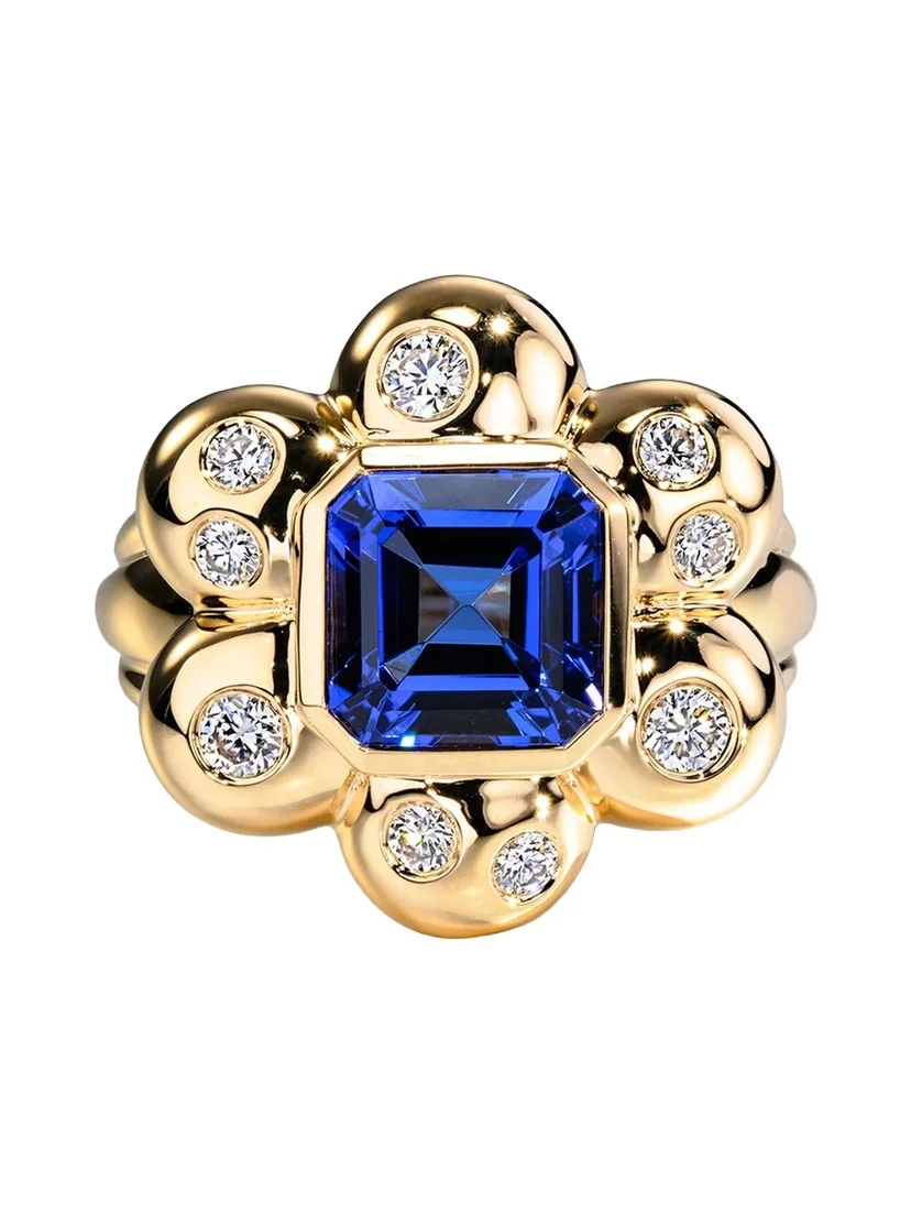 18K Yellow Gold, Tanzanite & 0.40 TCW Diamond Ring
