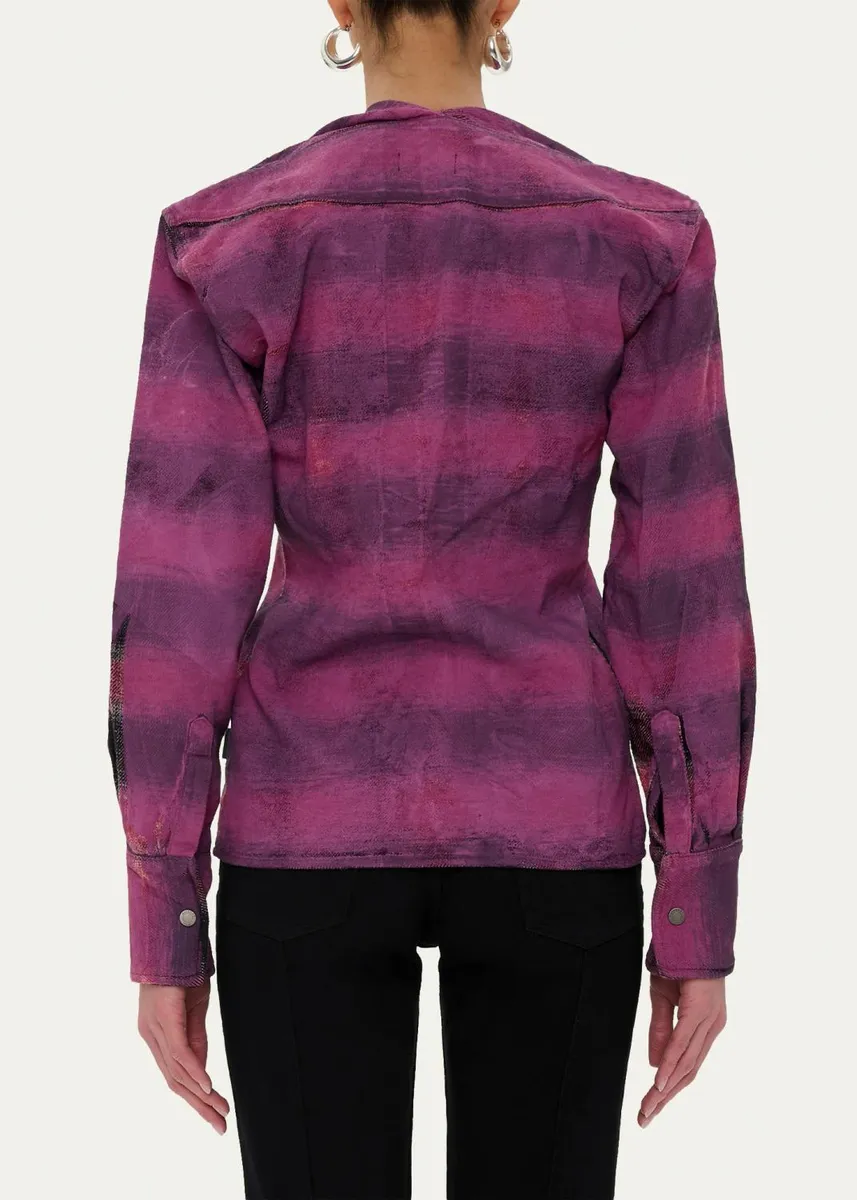 Haikure Shona Check-Print Cotton Shirt | Thumbnail 3