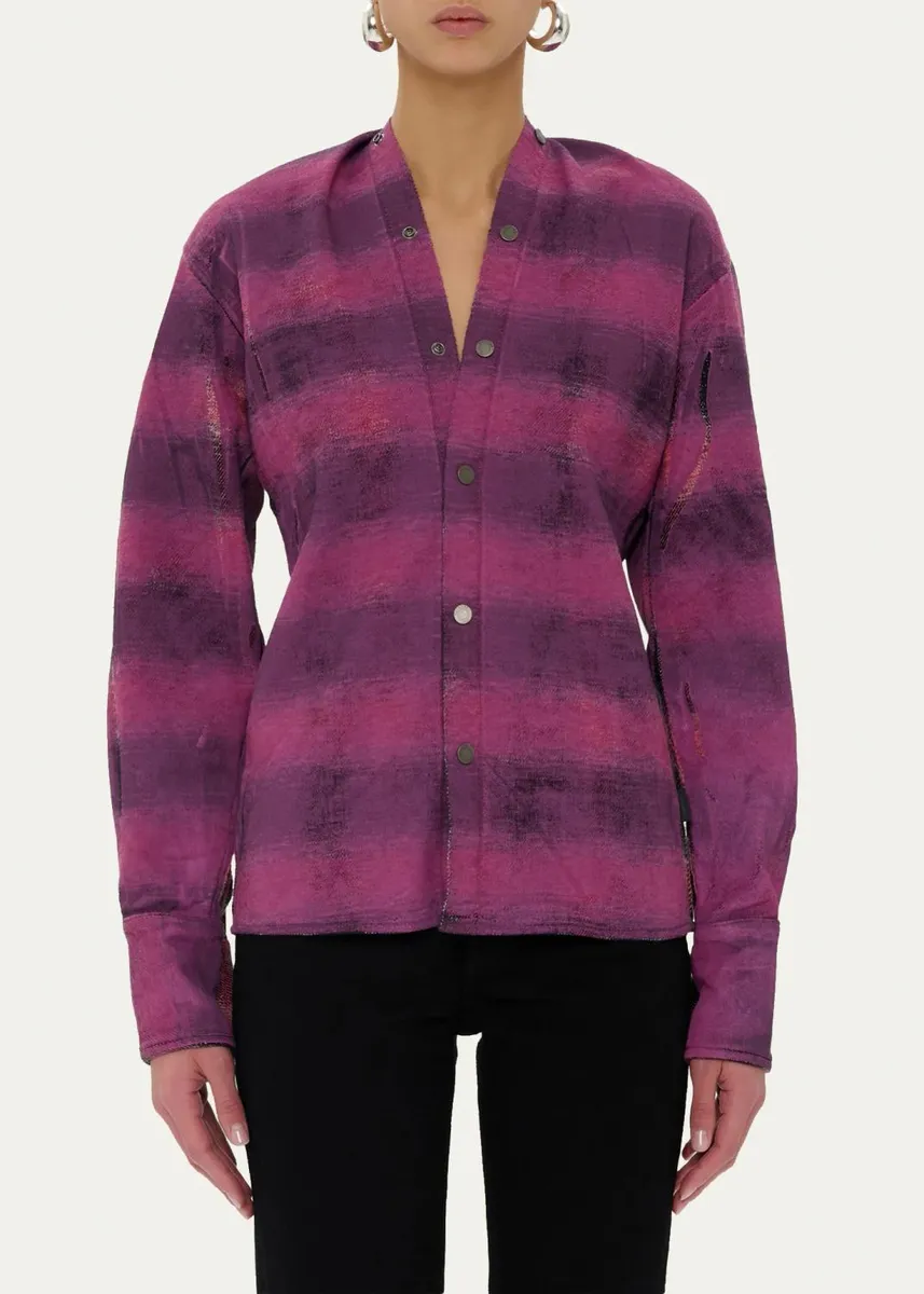 Haikure Shona Check-Print Cotton Shirt | Thumbnail 4