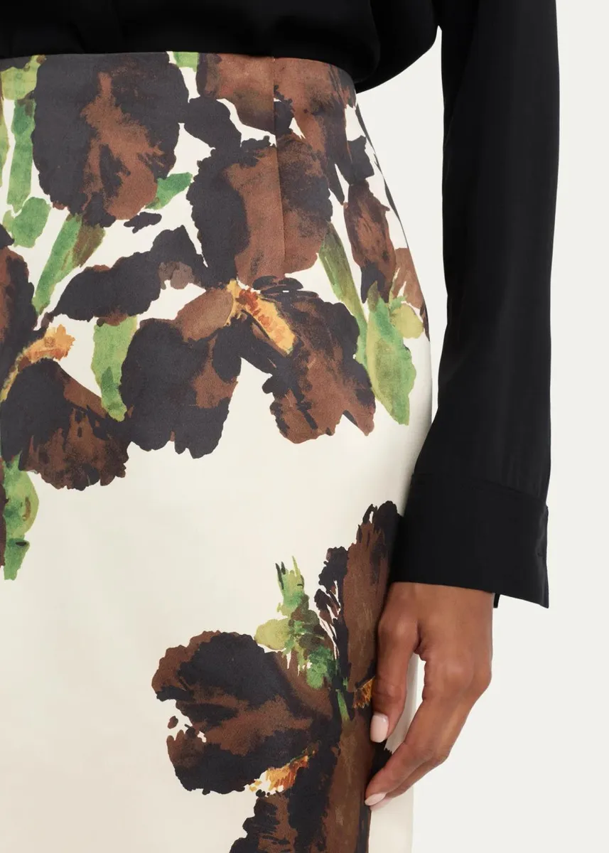 Oscar de la Renta Watercolor Iris Midi Skirt | Thumbnail 5 Oscar de la Renta Watercolor Iris Midi Skirt | Thumbnail 5