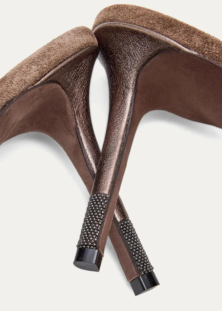 Brunello Cucinelli 80MM Leather Slingback Pumps | Thumbnail 5 Brunello Cucinelli 80MM Leather Slingback Pumps | Thumbnail 5