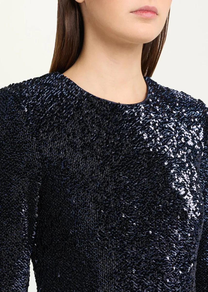 Rebecca Vallance Cambridge Long-Sleeve Sequin Column Gown | Thumbnail 5