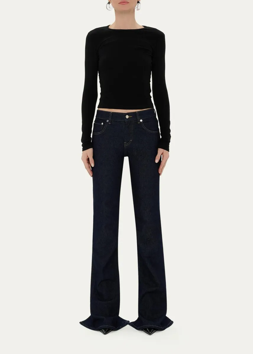 Haikure Chewy Mid-Rise Flared Slit Jeans | Thumbnail 2 Haikure Chewy Mid-Rise Flared Slit Jeans | Thumbnail 2