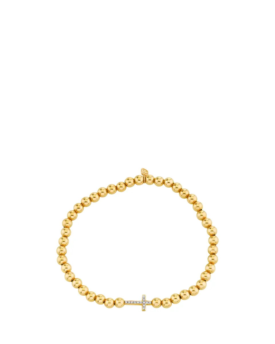 Sydney Evan 14K Diamond Pave Cross Stretch Bracelet | Thumbnail 2 Sydney Evan 14K Diamond Pave Cross Stretch Bracelet | Thumbnail 2