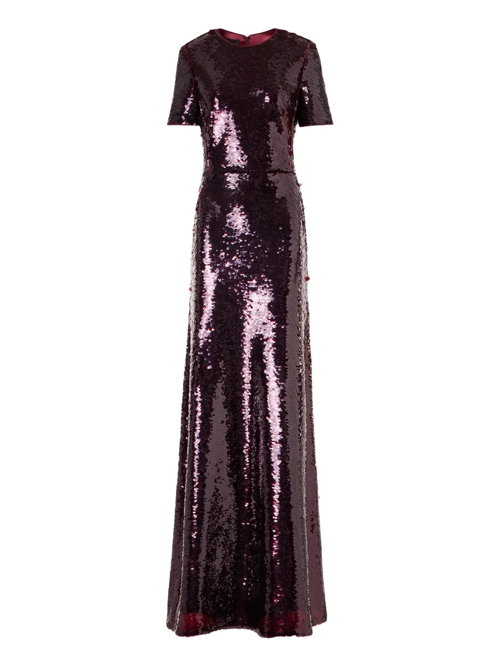 Sequined Tulle Short-Sleeve A-Line Gown Sequined Tulle Short-Sleeve A-Line Gown