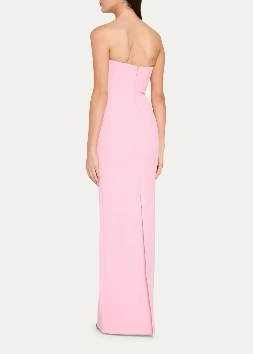 Rebecca Vallance Fresa Embellished-Trim Crepe Column Gown | Thumbnail 3 Rebecca Vallance Fresa Embellished-Trim Crepe Column Gown | Thumbnail 3