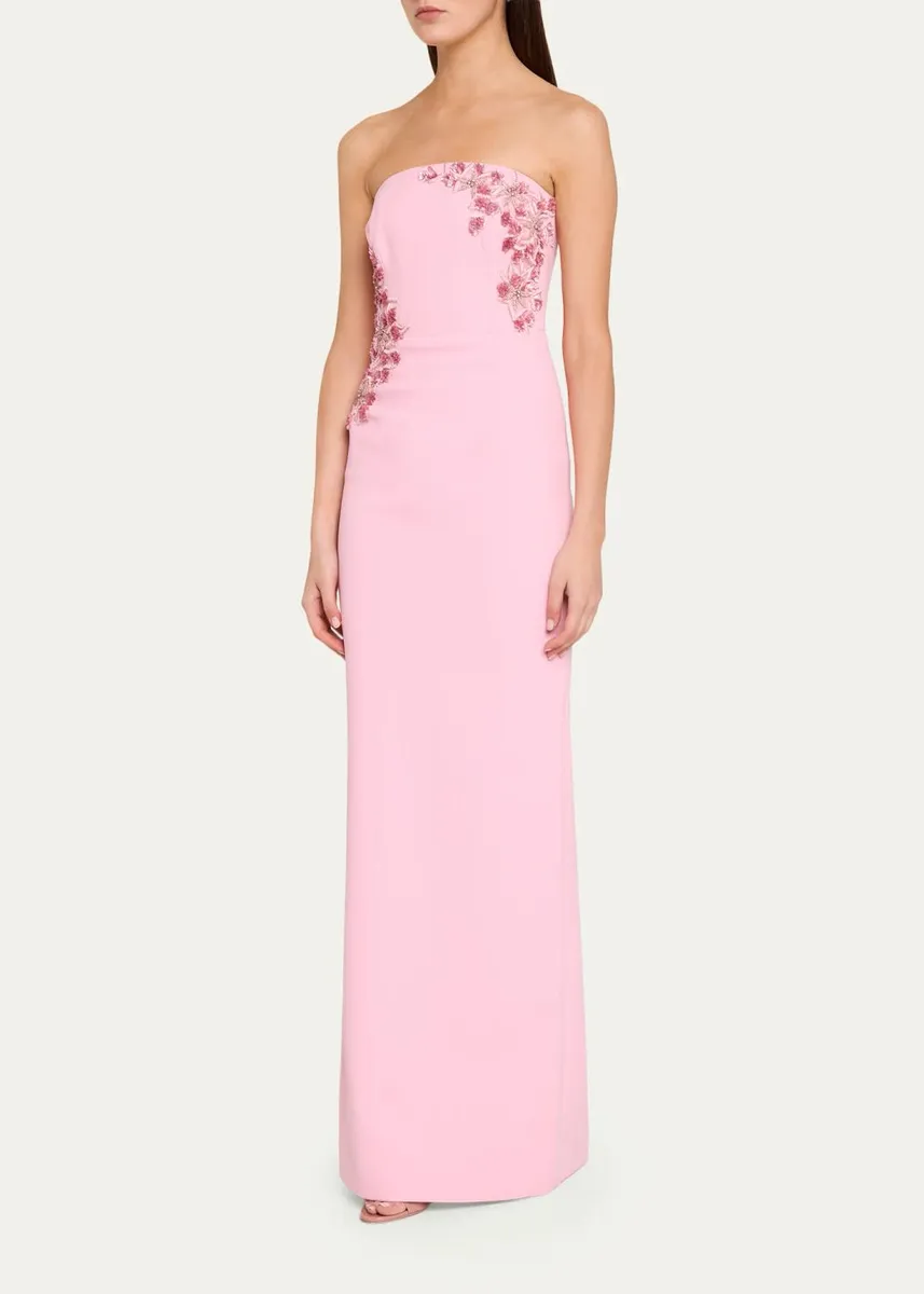 Rebecca Vallance Fresa Embellished-Trim Crepe Column Gown | Thumbnail 4 Rebecca Vallance Fresa Embellished-Trim Crepe Column Gown | Thumbnail 4